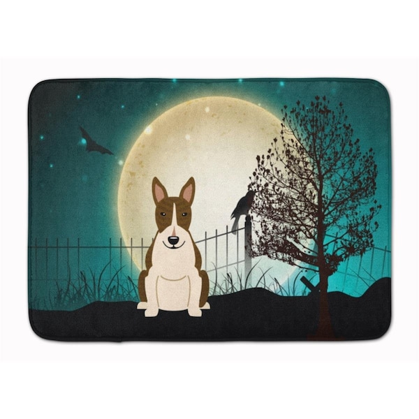Carolines Treasures Halloween Bull Terrier Dark Brindle Machine Washable Memory Foam Mat BB2326RUG - main
